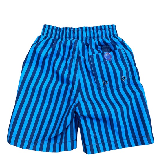 NWT Beach Bros. Boys Cabana Blue Cabana Stripe Swim Trunks Sz 3T - Picture 6 of 6